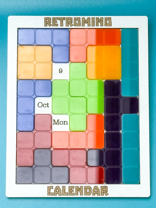 KronoBlox Puzzle | Perpetual Tetromino Calendar for Gamers | Desk Toy & Daily Brain Teaser