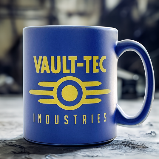 Fallout Mug | Vault-Tec Industries Logo | Yellow or Blue Matte