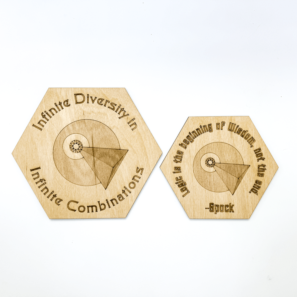 Star Trek Inspired Puzzle | Vulcan Logic Game | Wooden Hexomino Date Puzzle | Sci-Fi Brain Teaser | Trekkie Gift