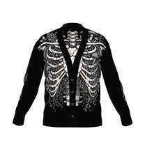 Overgrown Ribcage Cardigan - Gothic Botanical Skeleton Knitwear