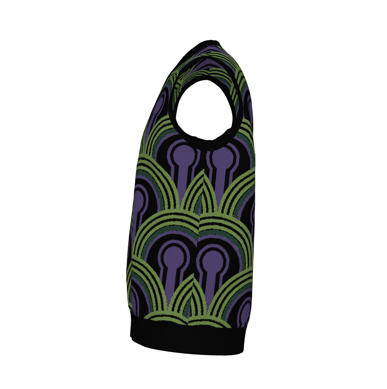 Room 237 Wallpaper Pattern Knitted Sweater Vest - Horror Film Inspired V-Neck Knit