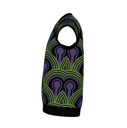 Room 237 Wallpaper Pattern Knitted Sweater Vest - Horror Film Inspired V-Neck Knit