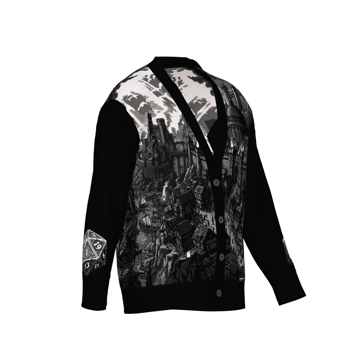 Baldur's Gate Cityscape Cardigan - BG3 Inspired Knitwear