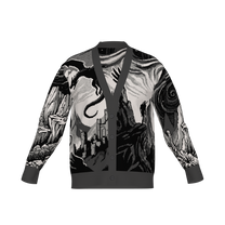 Witcher Inspired Knitted Cardigan - Pixel Art Fantasy Knitwear
