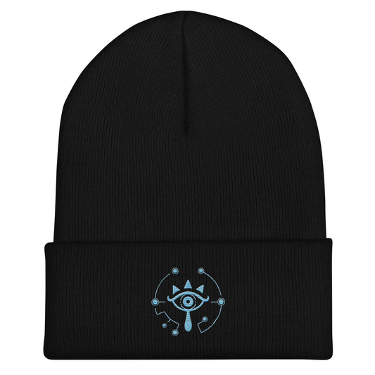 Zelda Sheikah Embroidered Beanie | Glow in the Dark Cosy Knitted Hat | Tears of the Kingdom Video Game Design