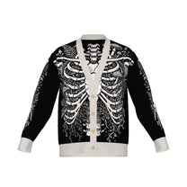 Overgrown Ribcage Cardigan - Gothic Botanical Skeleton Knitwear