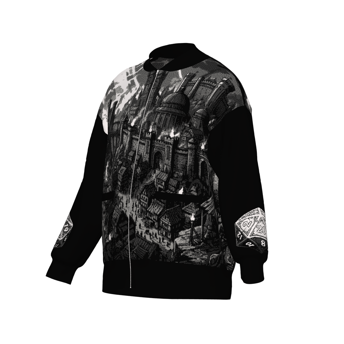 Baldur's Gate Cityscape Bomber Jacket - BG3 Inspired Knitwear