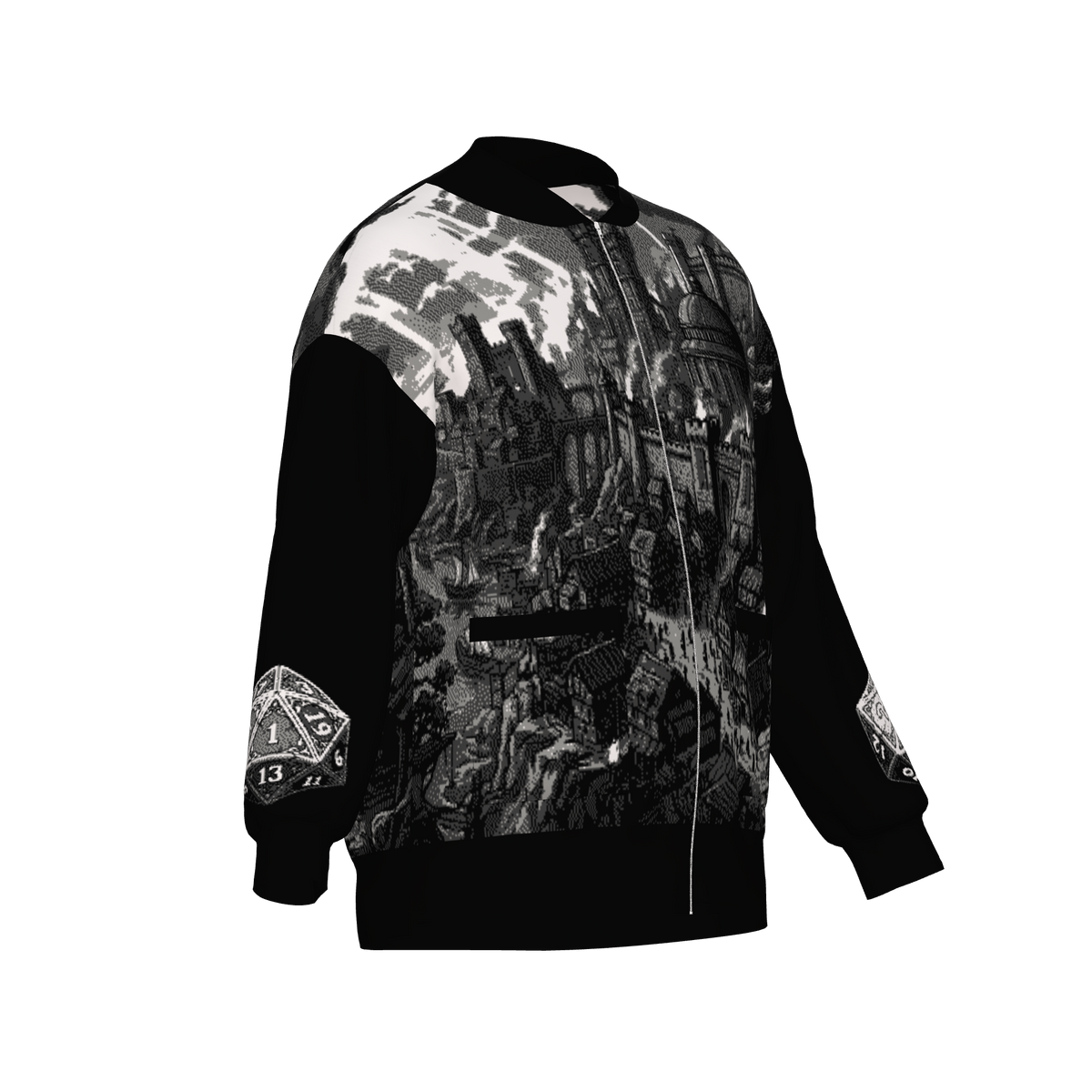 Baldur's Gate Cityscape Bomber Jacket - BG3 Inspired Knitwear