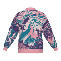 Witcher Inspired Knitted Bomber Jacket - Pixel Art Fantasy Knitwear