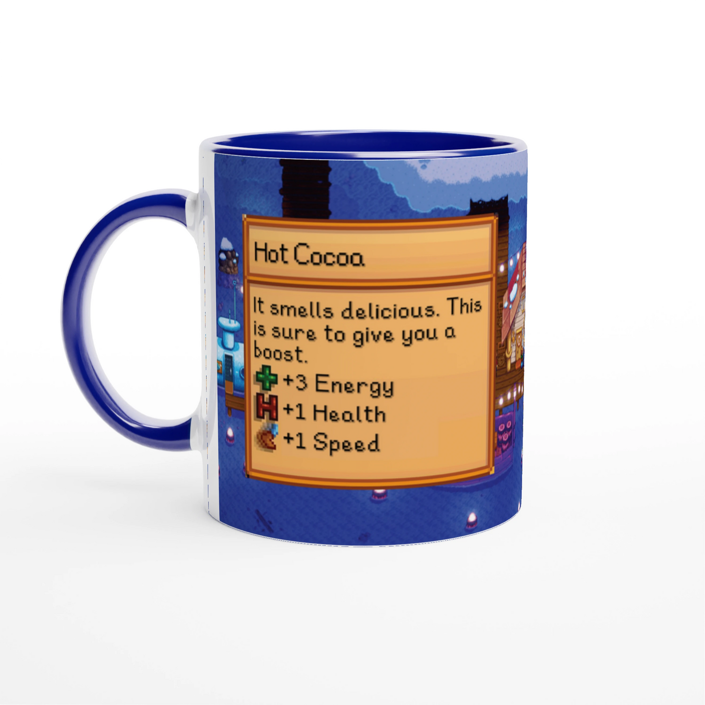 Mug Stardew Valley avec arrière-plans personnalisés - Thé, Café, Chocolat chaud, Thé vert, Chaï Latte, Triple Espresso, Cadeau pour Gamer en Pixel Art