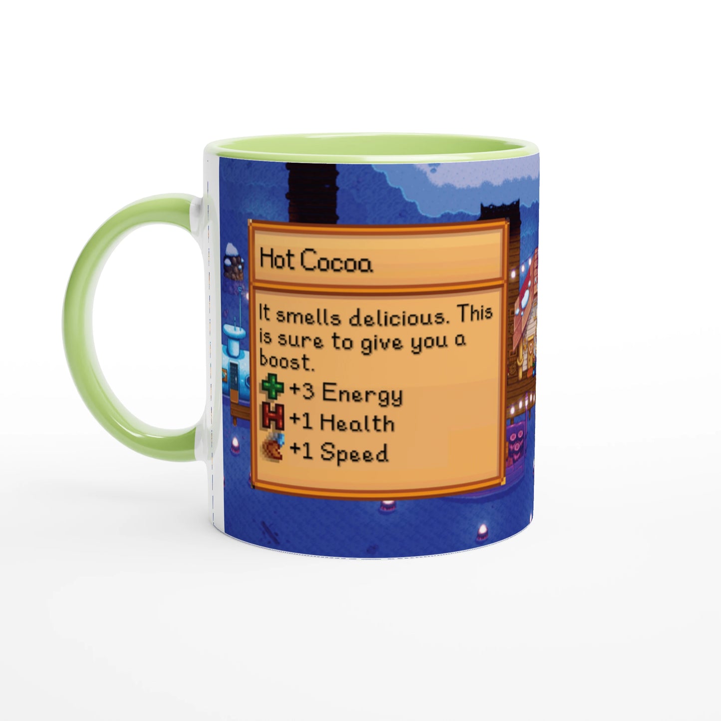 Mug Stardew Valley avec arrière-plans personnalisés - Thé, Café, Chocolat chaud, Thé vert, Chaï Latte, Triple Espresso, Cadeau pour Gamer en Pixel Art