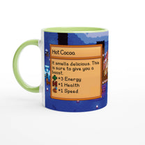 Mug Stardew Valley avec arrière-plans personnalisés - Thé, Café, Chocolat chaud, Thé vert, Chaï Latte, Triple Espresso, Cadeau pour Gamer en Pixel Art