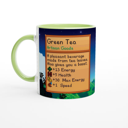 Stardew Valley Mug with Custom Backgrounds - Tea, Coffee, Hot Chocolate, Green Tea, Chai Latte, Triple Espresso, Pixel Art Gamer Gift