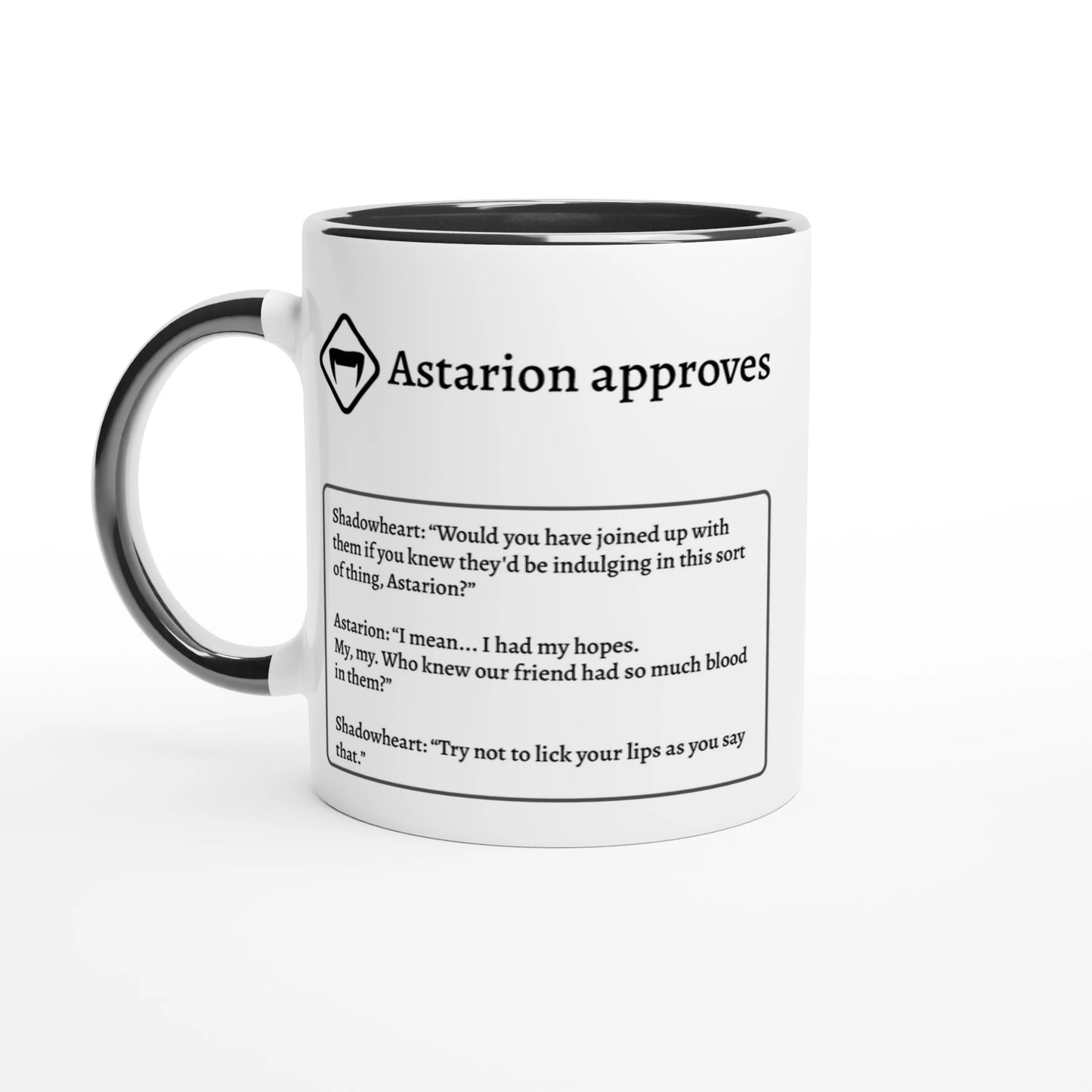 Astarion approuve / désapprouve, Mug de dialogue BG3
