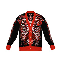 Overgrown Ribcage Cardigan - Gothic Botanical Skeleton Knitwear
