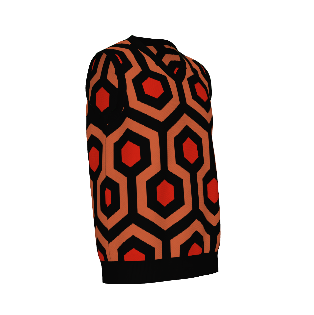 Overlook Hotel Carpet Pattern Knitted Sweater Vest – Horror Inspired V-Neck Knit