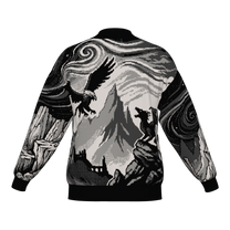 Witcher Inspired Knitted Bomber Jacket - Pixel Art Fantasy Knitwear