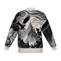 Witcher Inspired Knitted Bomber Jacket - Pixel Art Fantasy Knitwear