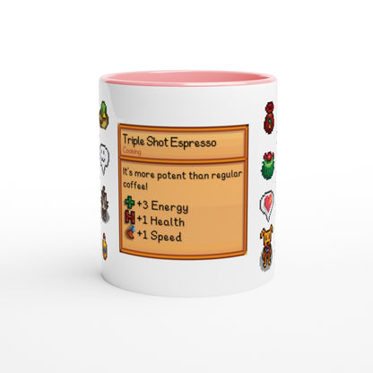 Stardew Valley Sprites Mug - Minimalist Icons & Drink Card Design, Gamer Gift