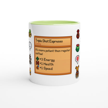 Stardew Valley Sprites Mug - Minimalist Icons & Drink Card Design, Gamer Gift