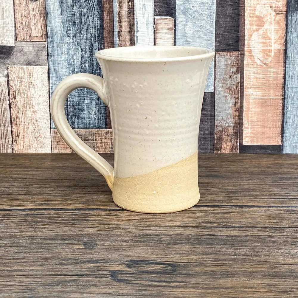 Wheel Thrown Stoneware White Glazed Rustic  Mug