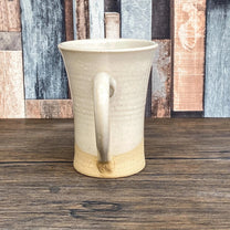 Wheel Thrown Stoneware White Glazed Rustic  Mug