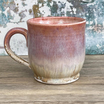 Wheel Thrown Unique Pink Stoneware Mug | 400ml Coffee or Tea Cup