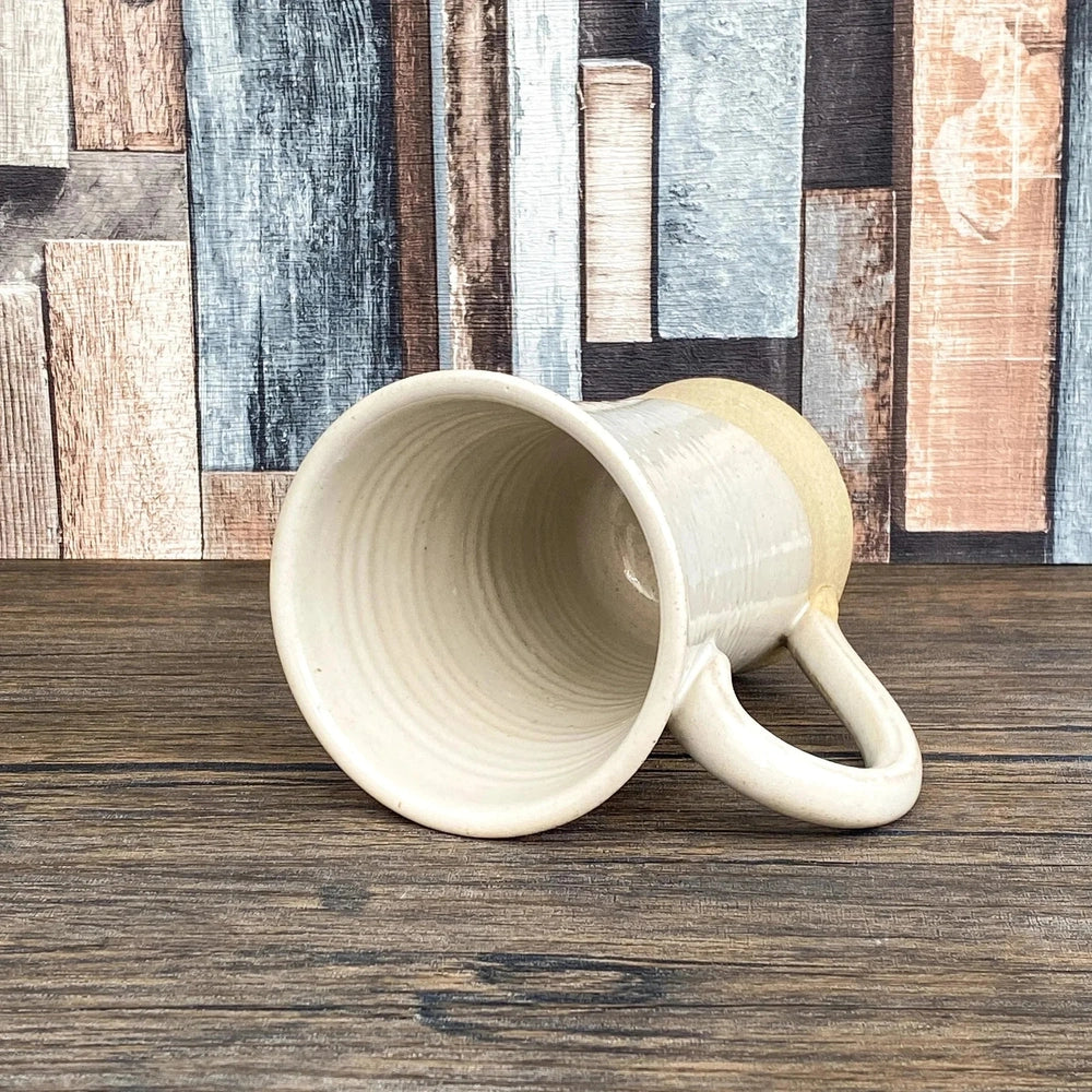 Wheel Thrown Stoneware White Glazed Rustic  Mug