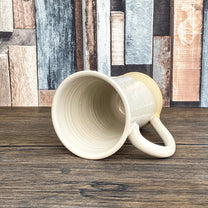 Wheel Thrown Stoneware White Glazed Rustic  Mug