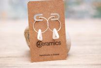 Porcelain Dotted Triangle Earrings | Handmade Ceramic & Gold Jewellery