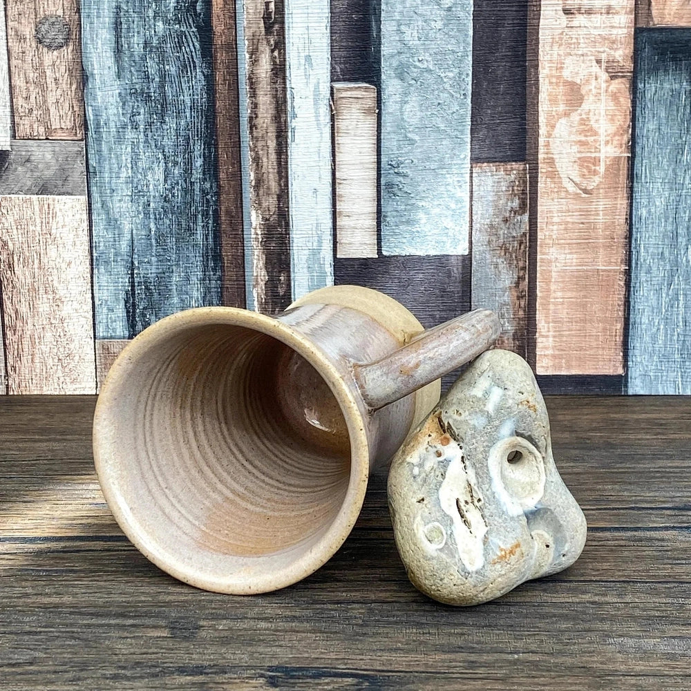 Rustic Pink Glazed Tall Stoneware Latte Mug