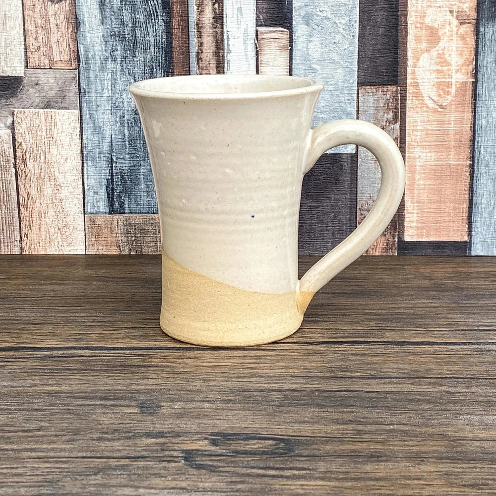 Wheel Thrown Stoneware White Glazed Rustic  Mug