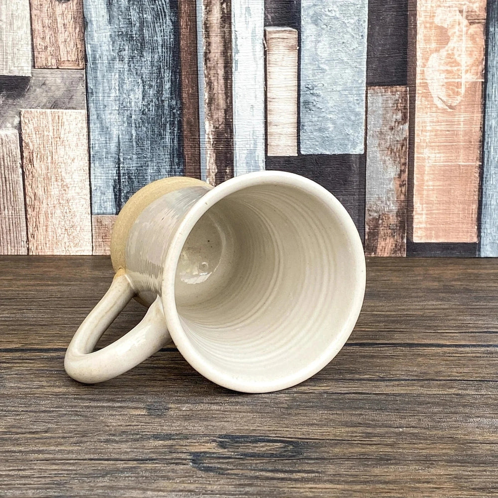 Wheel Thrown Stoneware White Glazed Rustic  Mug