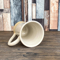Wheel Thrown Stoneware White Glazed Rustic  Mug