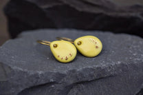 Yellow Porcelain Teardrop Earrings | Handmade Ceramic & Gold Jewellery