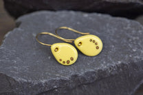 Yellow Porcelain Teardrop Earrings | Handmade Ceramic & Gold Jewellery