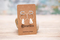 Porcelain Dotted Triangle Earrings | Handmade Ceramic & Gold Jewellery