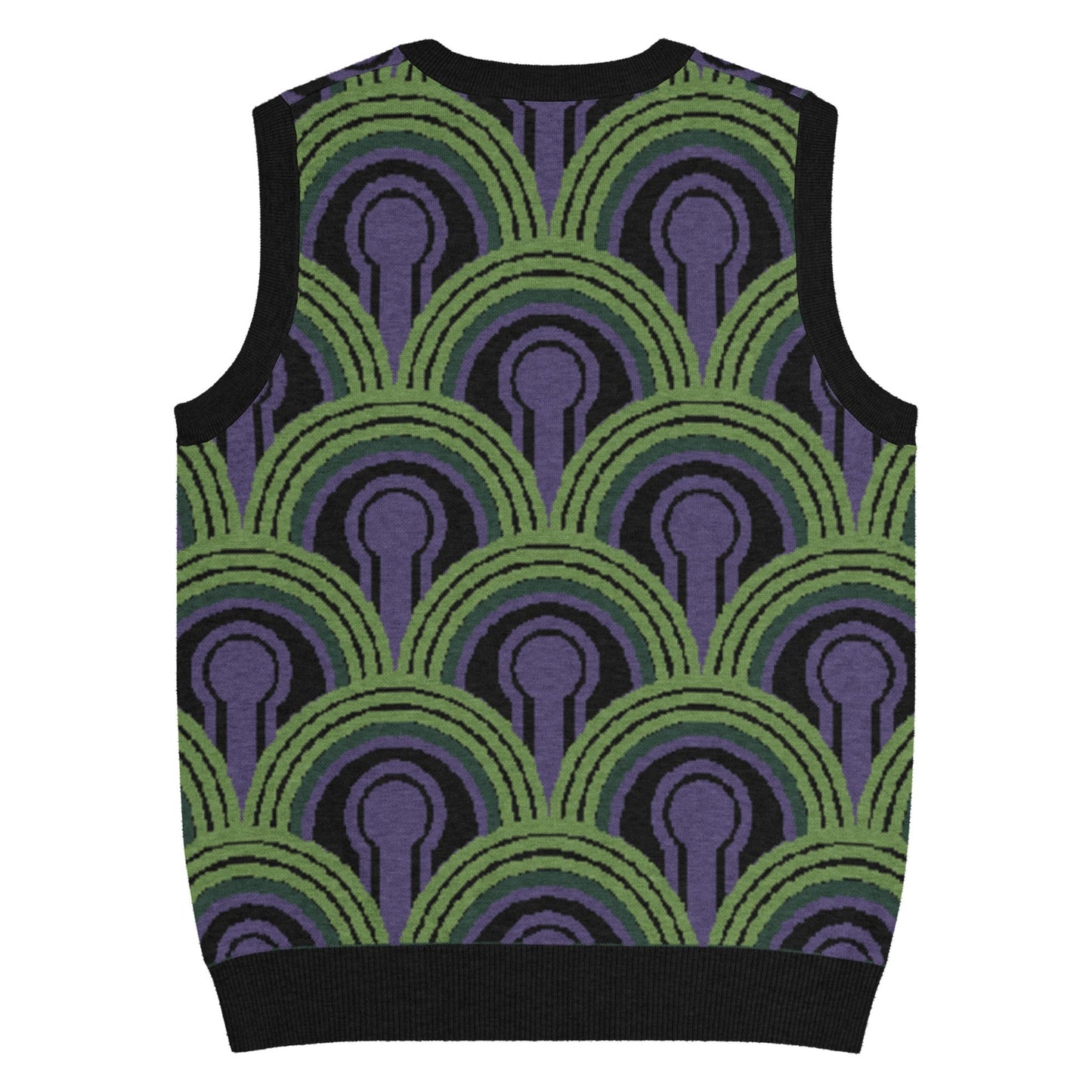 Room 237 Wallpaper Pattern Knitted Sweater Vest - Horror Film Inspired V-Neck Knit