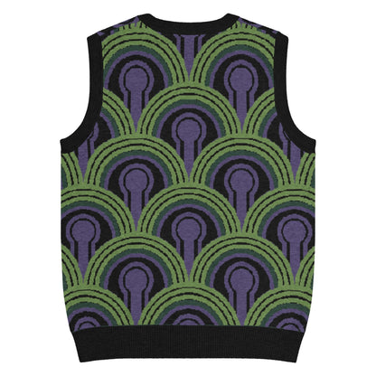 Room 237 Wallpaper Pattern Knitted Sweater Vest - Horror Film Inspired V-Neck Knit