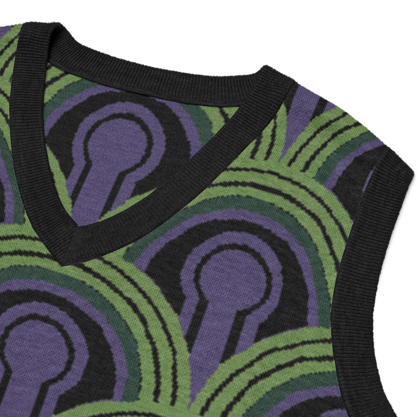 Room 237 Wallpaper Pattern Knitted Sweater Vest - Horror Film Inspired V-Neck Knit