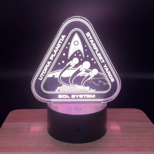 Star Trek Utopia Planitia Shipyard Lamp - Acrylic LED Sci-Fi Desk Light