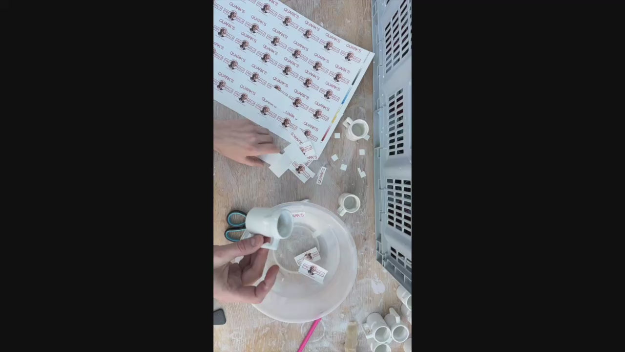 Load video: A video showing various geeky products in different stages of making