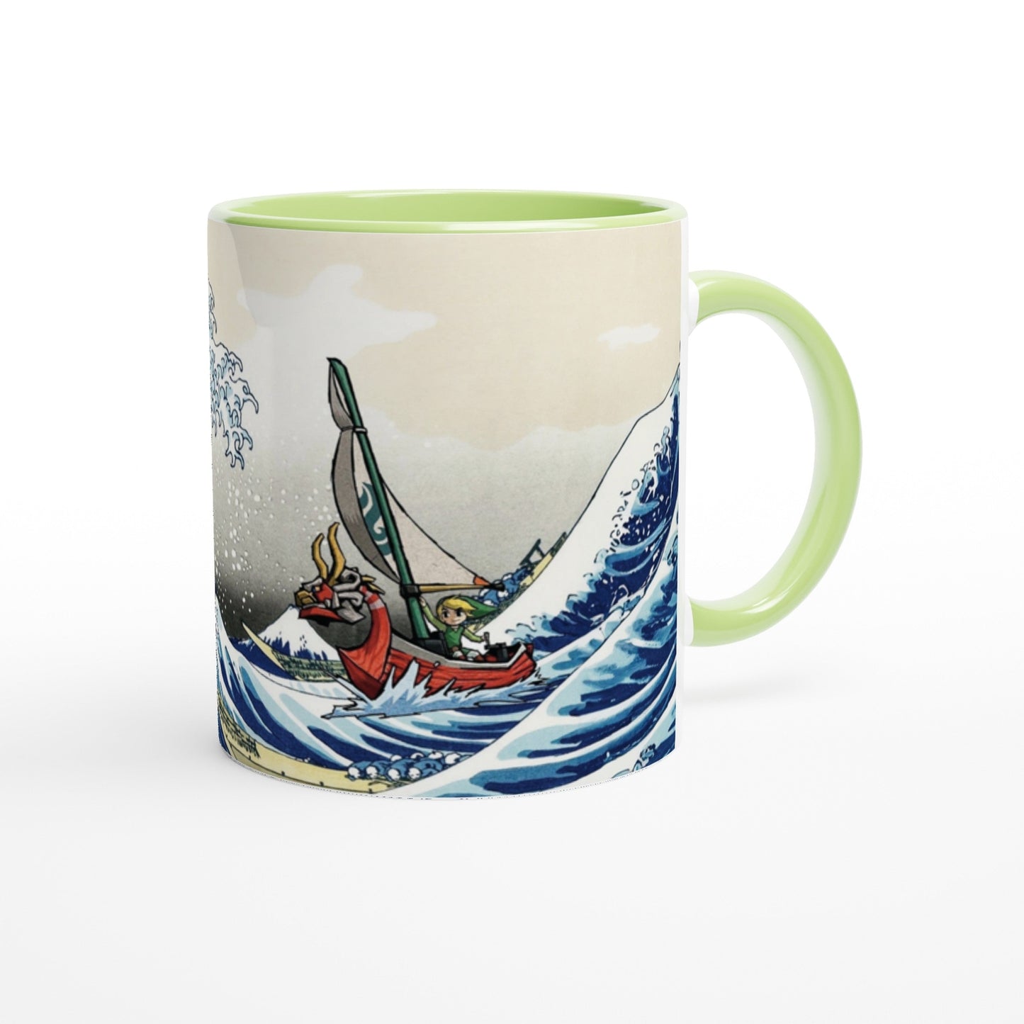 Link Sailing the Great Wave off Kanagawa Mug | Legend of Zelda Wind Waker Design