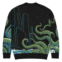 Cthulhu Rises Knitted Cardigan - Lovecraft Cosmic Horror Knitwear