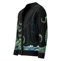 Cthulhu Rises Knitted Cardigan - Lovecraft Cosmic Horror Knitwear