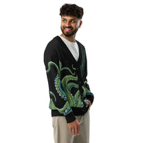 Cthulhu Rises Knitted Cardigan - Lovecraft Cosmic Horror Knitwear