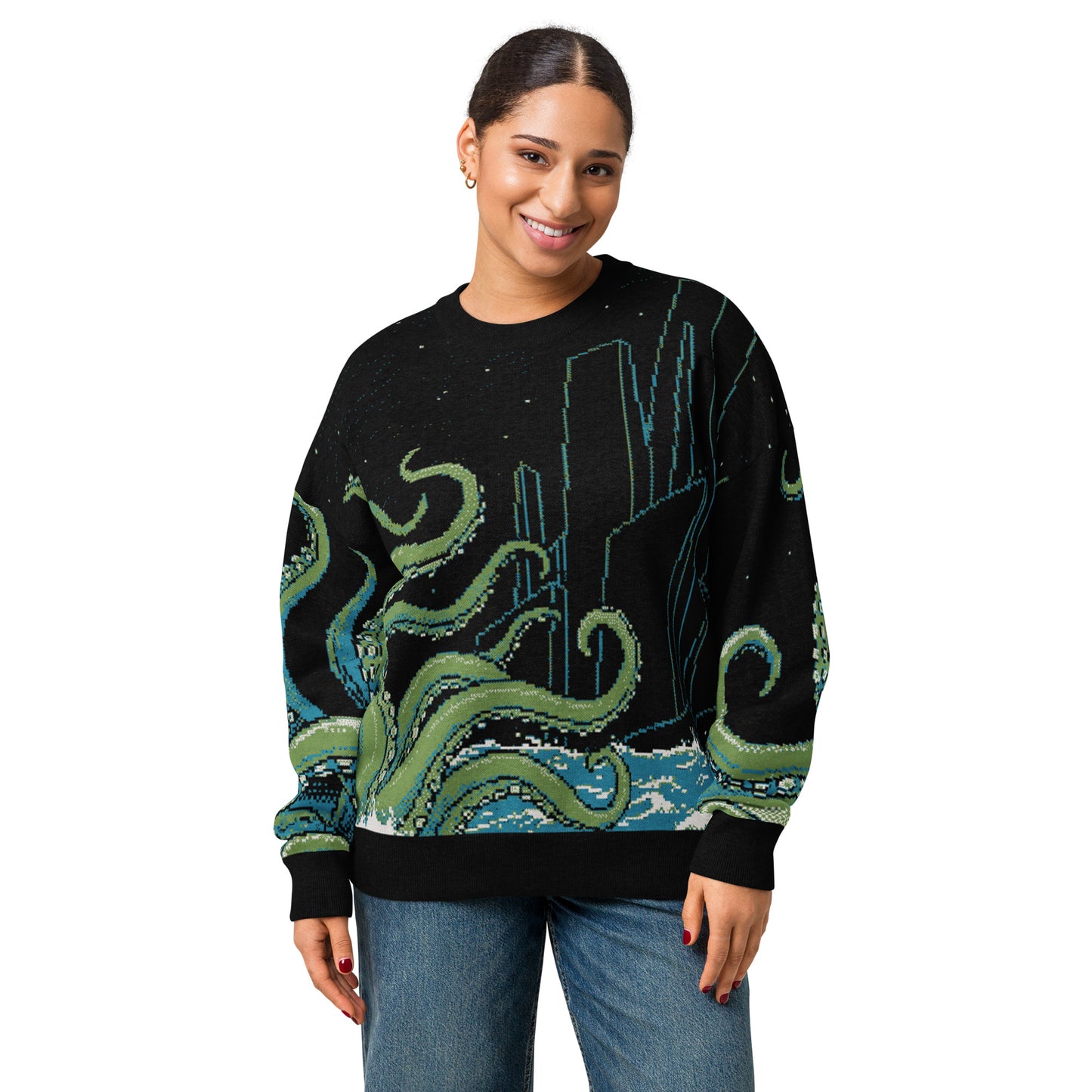 Cthulhu Rises Knitted Jumper - D&D / Lovecraft Cosmic Horror Knitwear