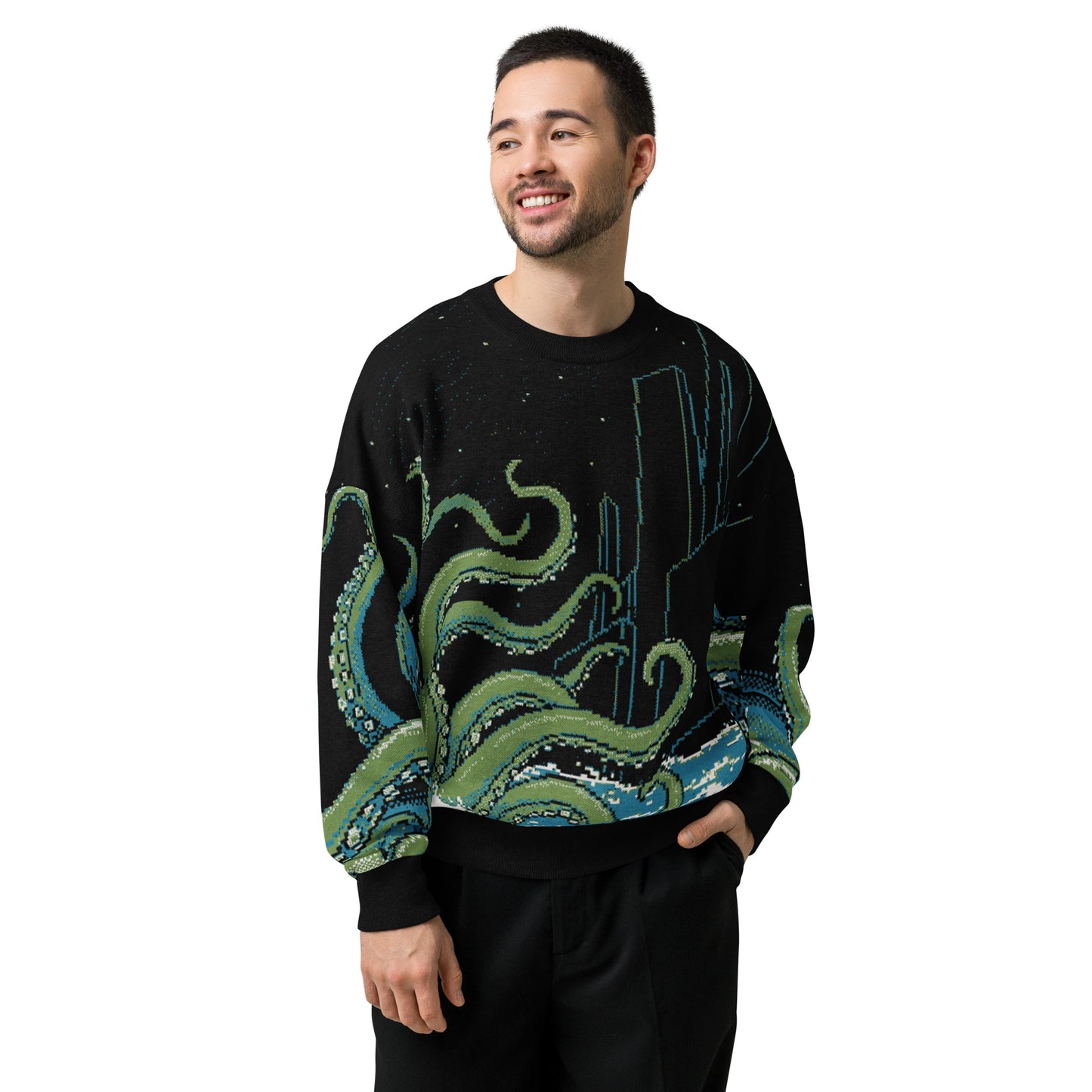 Cthulhu Rises Knitted Jumper - D&D / Lovecraft Cosmic Horror Knitwear